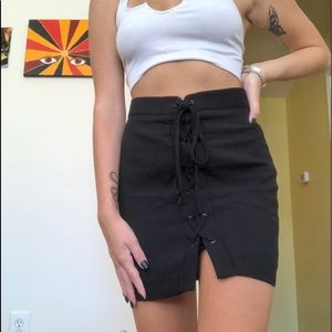 Madewell Lace-up crepe skirt